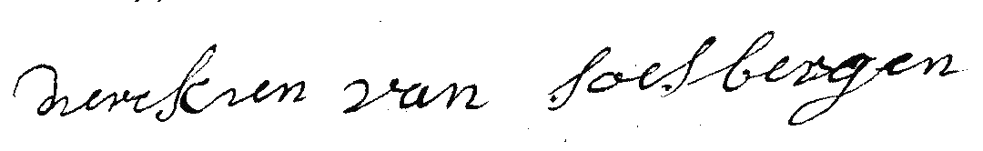 Handtekening Dirkje van Soesbergen